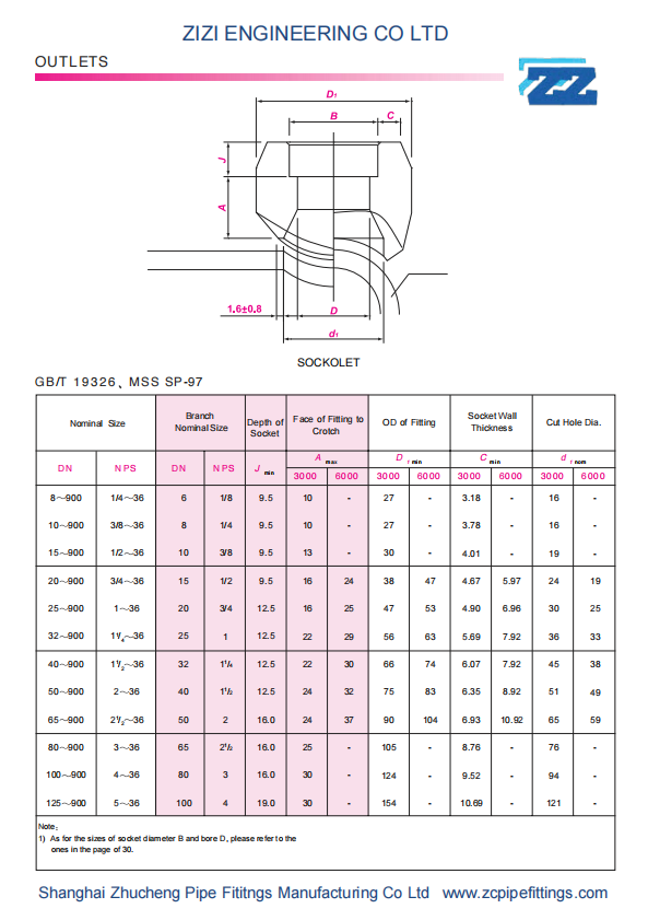 ASTM A182-Stainless Steel Socket Weld Outlet-MSS SP 97--SHANGHAI ...