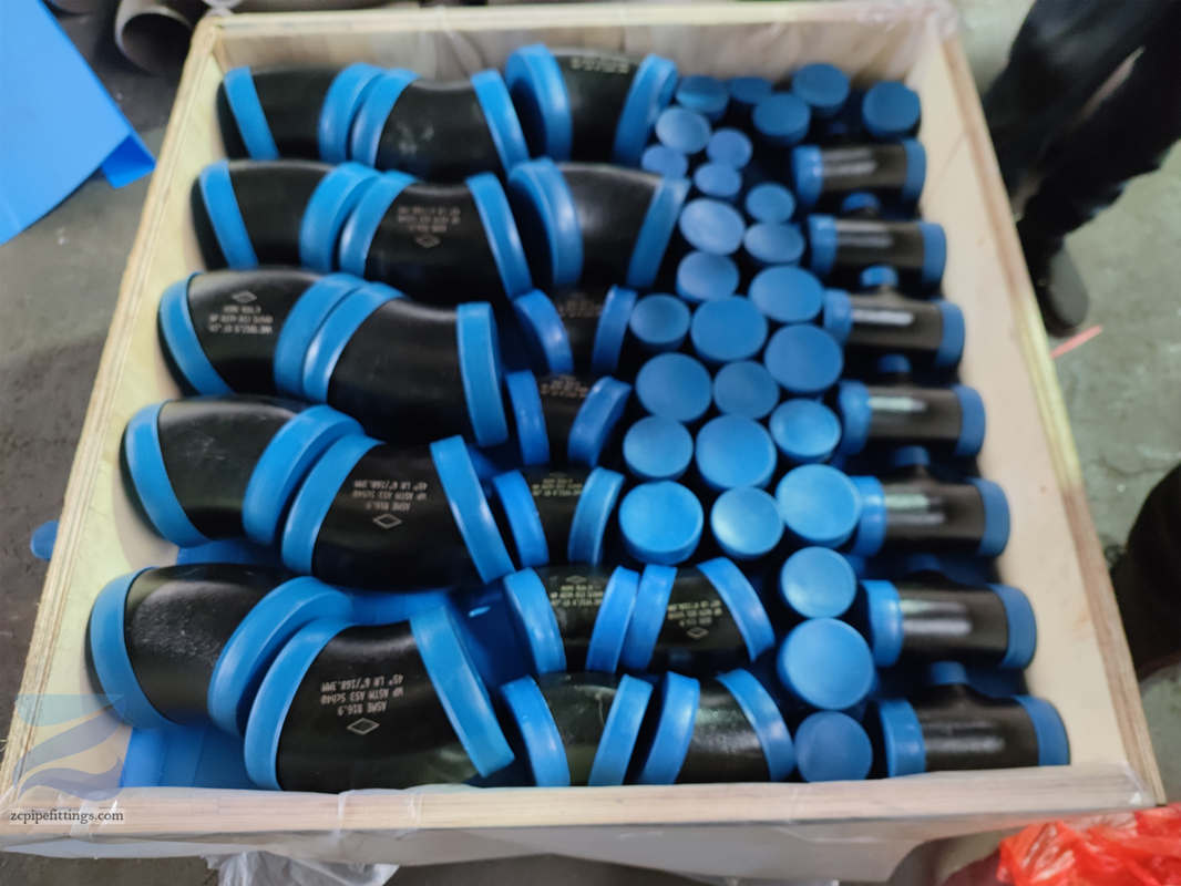 Acero inoxidable A403 Bott Weld 45 grados Dimensiones del codo