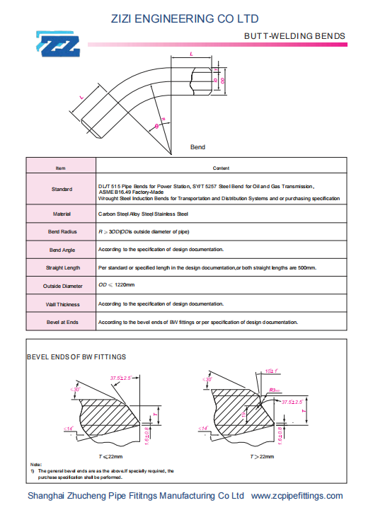 ASTM A53B BUTT WELDING 90 DEGREE BEND ASME B16.9