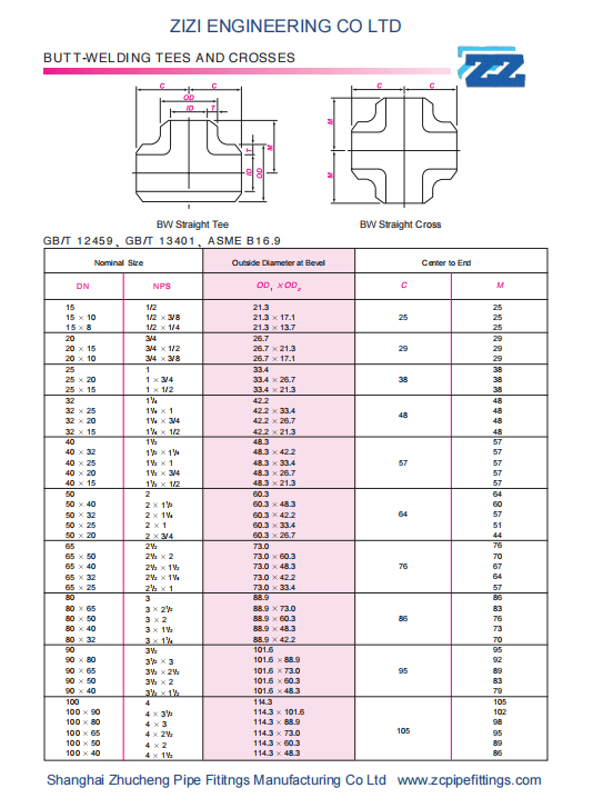 A234WPB BUTT WELDING TEE CARBON STEEL ASME B16.9