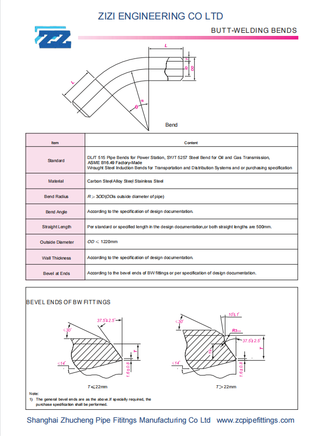 ASTM A234 WPB carbon steel pipe bend ASME B16.9