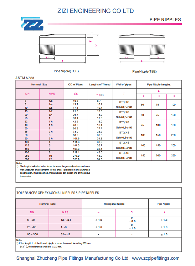 A182 F316L Stainless Steel Threaded Nipple ASTM A733