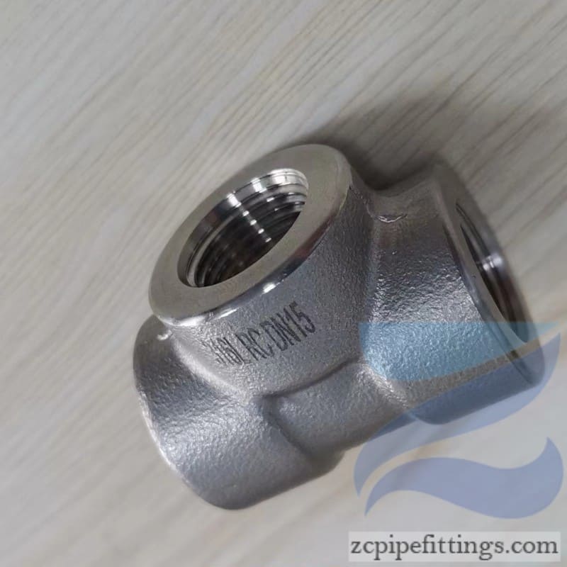 SS316L Stainless Steel threaded tee ASME B16.11